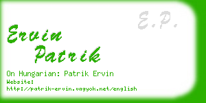 ervin patrik business card
